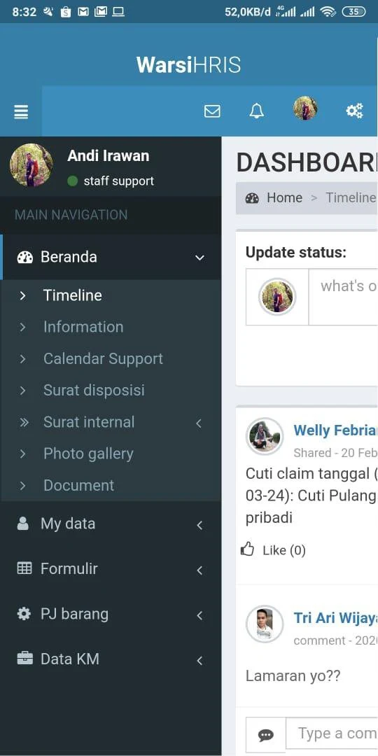 Warsi HRIS screenshot